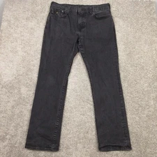 True Religion Jeans Mens 38x31 Black Ricky Relaxed Straight Flap Pocket Denim