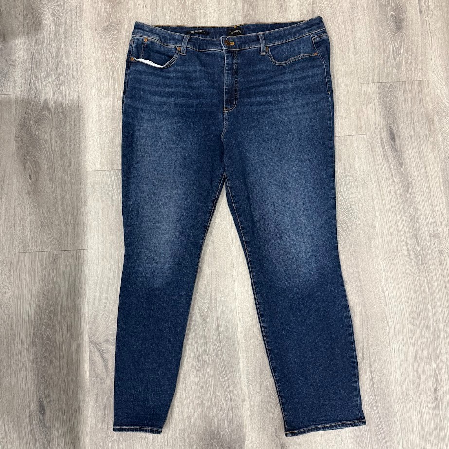 Talbots Slim Ankle Jeans Women’s 18 Blue Denim Curvy Fit Stretch 38x28 High Rise