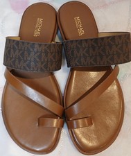 Authentic MICHAEL KORS Mini MK Logo Toe Ring Sandals . New