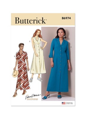 Schnittmuster Kleid Butterick B6974 B5 8-16 (Gr. 34-42) Dt. Anleitung