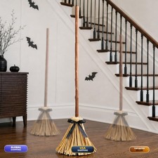Joyehome 49" Animated Floating Witch Broom Halloween Decoration Indoor