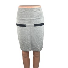 Victoria&rsquo;s Secret PINK Gray Stretch Faux Zip Pocket Mini Straight Pencil Skirt M