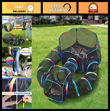 5-in-1 Portable Outdoor Cat Enclosure, Collapsible Tunnels  Tent, Indoor/Outdoo