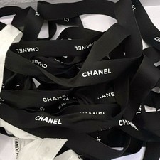 Chanel Classic Black Ribbon White Logo 1.5cm x 50.5cm Gift 4.2 Yard Wrap x 7 Pc