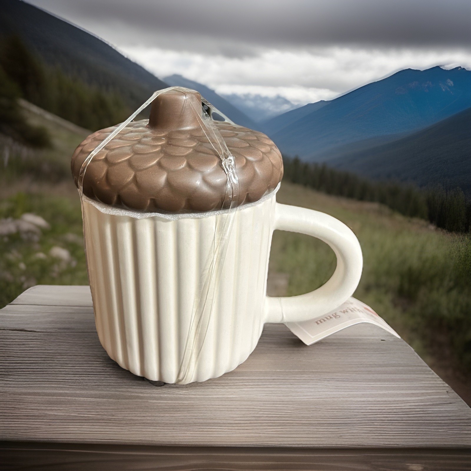 Acorn Mug with Lid - New! Autumn Cottagecore Decor - Sold Out - Earth Coffee Cup