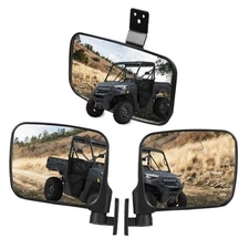 UTV Side Mirrors and Center Mirror for Polaris Ranger XP 1000, Exterior Wider 