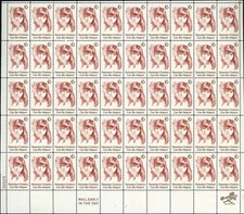 Retarded Children Complete Sheet of Fifty 10 Cent Postage Stamps Scott 1549