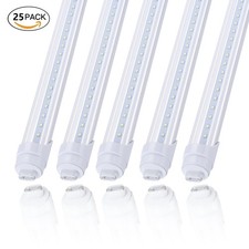 25 Pack 8 Foot Led Shop Light 45W R17D Led Light HO Base 8FT T8 Rotatable Bulbs