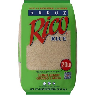 Rico Long Grain Rice, 20 lbs, No Allergens Contained