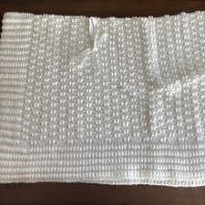 Creaciones Yazm n White Knitted Baby Blanket Throw Nursery Bedding