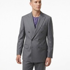 Indochino You 100 Wool Grey Double Breasted Blazer Men See Measurements