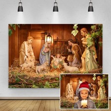 Renaiss 2.2x1.5m Nascita di Gesù sfondo della mangiatoia Presepe