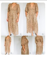 Zimmermann Melody Midi Size 0 = AU 10 / US 6 DRESS Leopard Print Designer