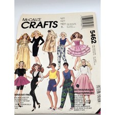 MCCALL'S Crafts Barbie  Ken Fashion Doll Clothes Pattern 5462 All Sizes UNCUT