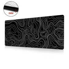 Large Gaming Mouse Pad Black Topographic Contour Mouse Pad Extended XL Long M...