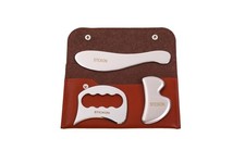Stainless Steel Gua Sha Set - Medical Grade Scraping Massage Tools Kit for Pain