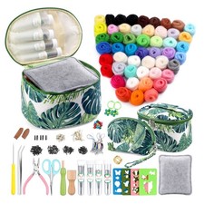 304 Pcs Needle Felting Kit, Wool Roving 50 Colors Set, Needle Felting Starter...