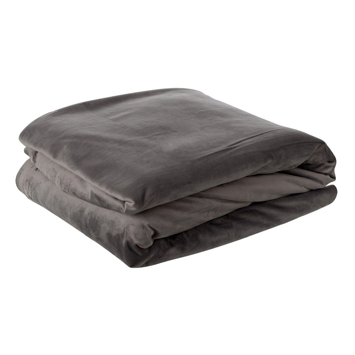 Plaid géant velours taupe Longan 280x500cm pour protéger grand canapé d'angle