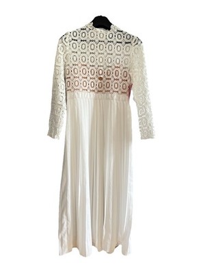 Little Mistress Lace Pleated Dress Fairycore Boho Romantic Size 10 US Fit Size 8
