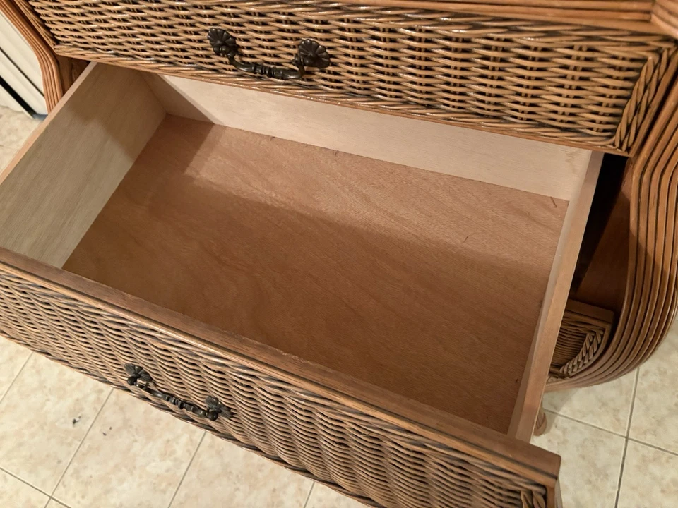 Cómoda de mimbre Bombay cómoda Indias Occidentales ratán tropical Highboy Foto 4 de 4