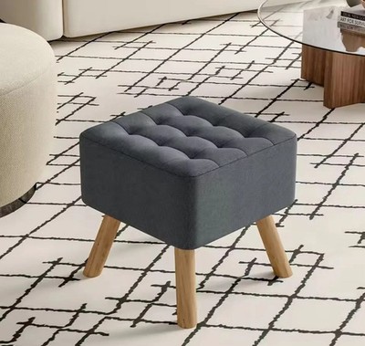 Kleiner Holz Fußhocker Fußstütze Pouffe Fußhocker gepolstert Ottomane Sitzbank