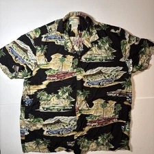 Paradise Found Men's General Motors Hawaiian Shirt Size XL *MISSING 2 BUTTONS
