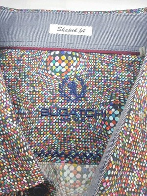 Bugatchi Uomo Mens XXL Shirt Shaped Fit Micro Dot Confetti Circle Cotton LS