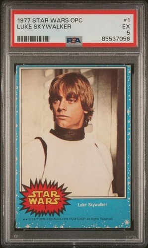 1977 Star Wars LUKE SKYWALKER #1 O-Pee-Chee OPC PSA 5 🔥