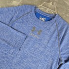Under Armour Shirt Mens Medium Blue Heat Gear Run Fitted Activewear Athleisure