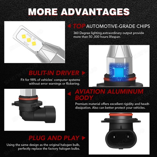 For TOYOTA LANDCRUISER 2008-2011 LED Headlight High Low Beam Fog Light Bulbs Kit - Picture 9 of 14