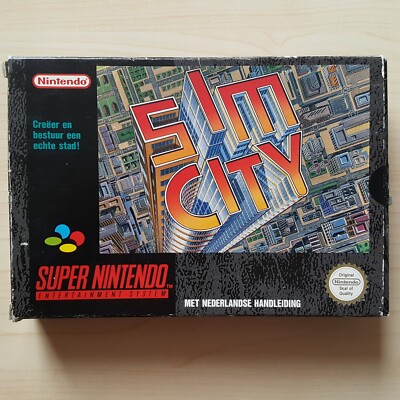 SNES Sim City Leere OVP NIEDERLÄNDISCH Super Nintendo Leerverpackung Lose Box