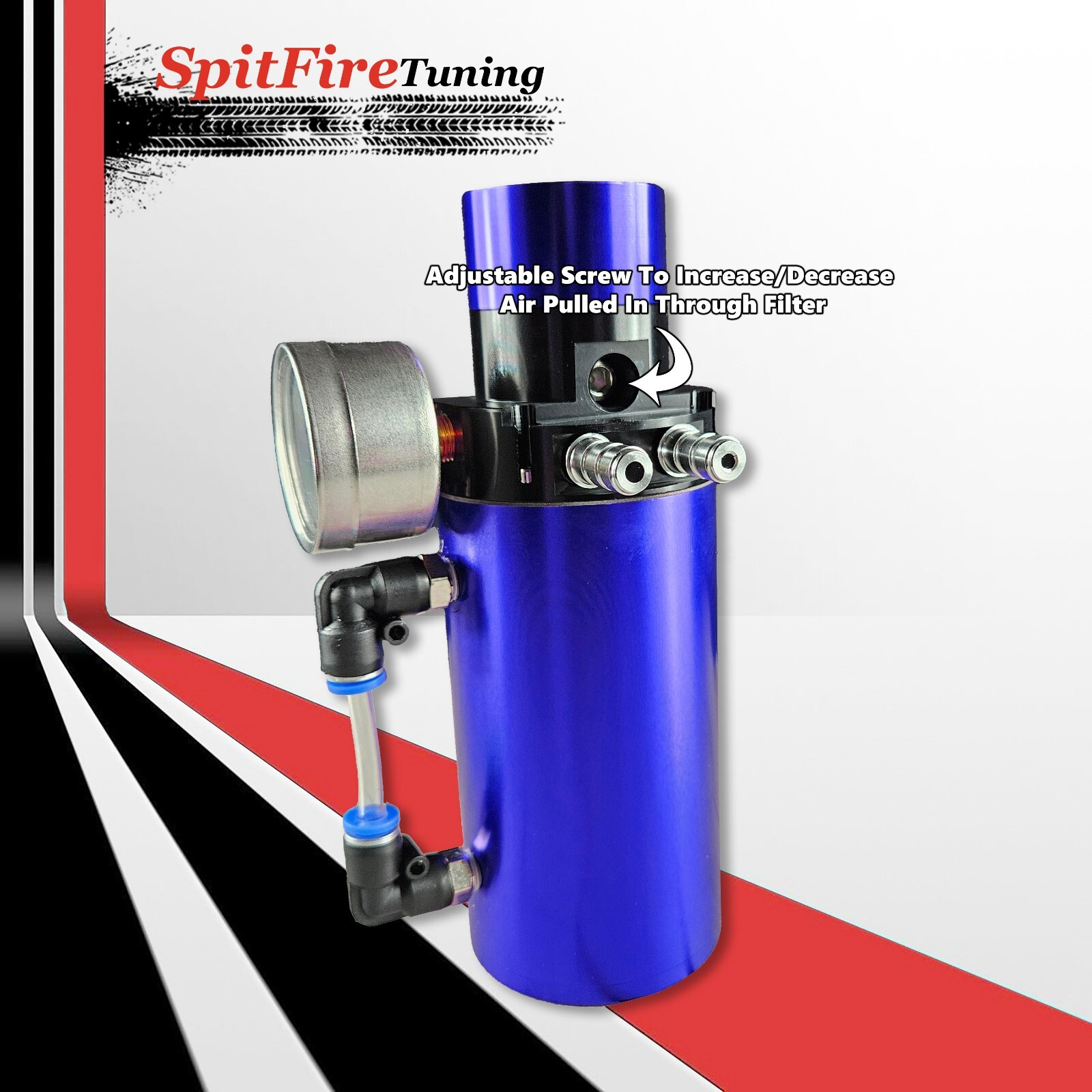 Oil Catch Can Reservoir Baffled Tank Breather Universal Blue V2.0 Fits Bentley