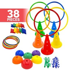 Obstacle Course Stepping Stones Bean Bag Balance Beam Outdoor Games for Kids