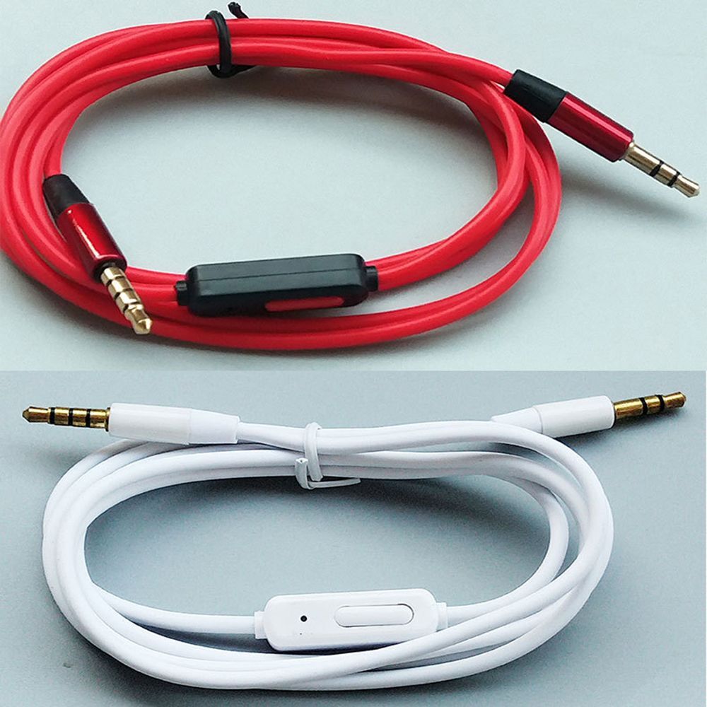 Headphone Volume Control Speaker Line Aux Cord with Mic 3.5mm Jack