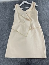 Vivance A Line Dress Womens 8 Beige Sleeveless Ruffle Sheath New N171
