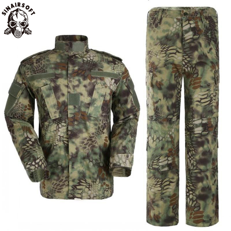 BDU Combat Uniform Suit Tactical Shirt & Pants Set Men Paintball Tops ...