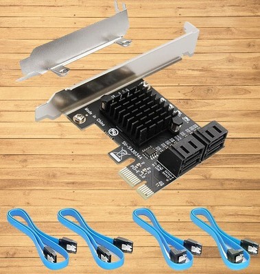 PCIE 3.0, Non-Raid 4 Port SATA Controller Expansion Card with 4 SATA Cable