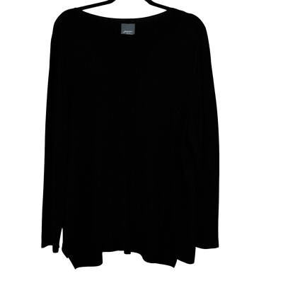 Persona by Marina Rinaldi Sweater Size L XL ? Lightweight Knit Black Italy