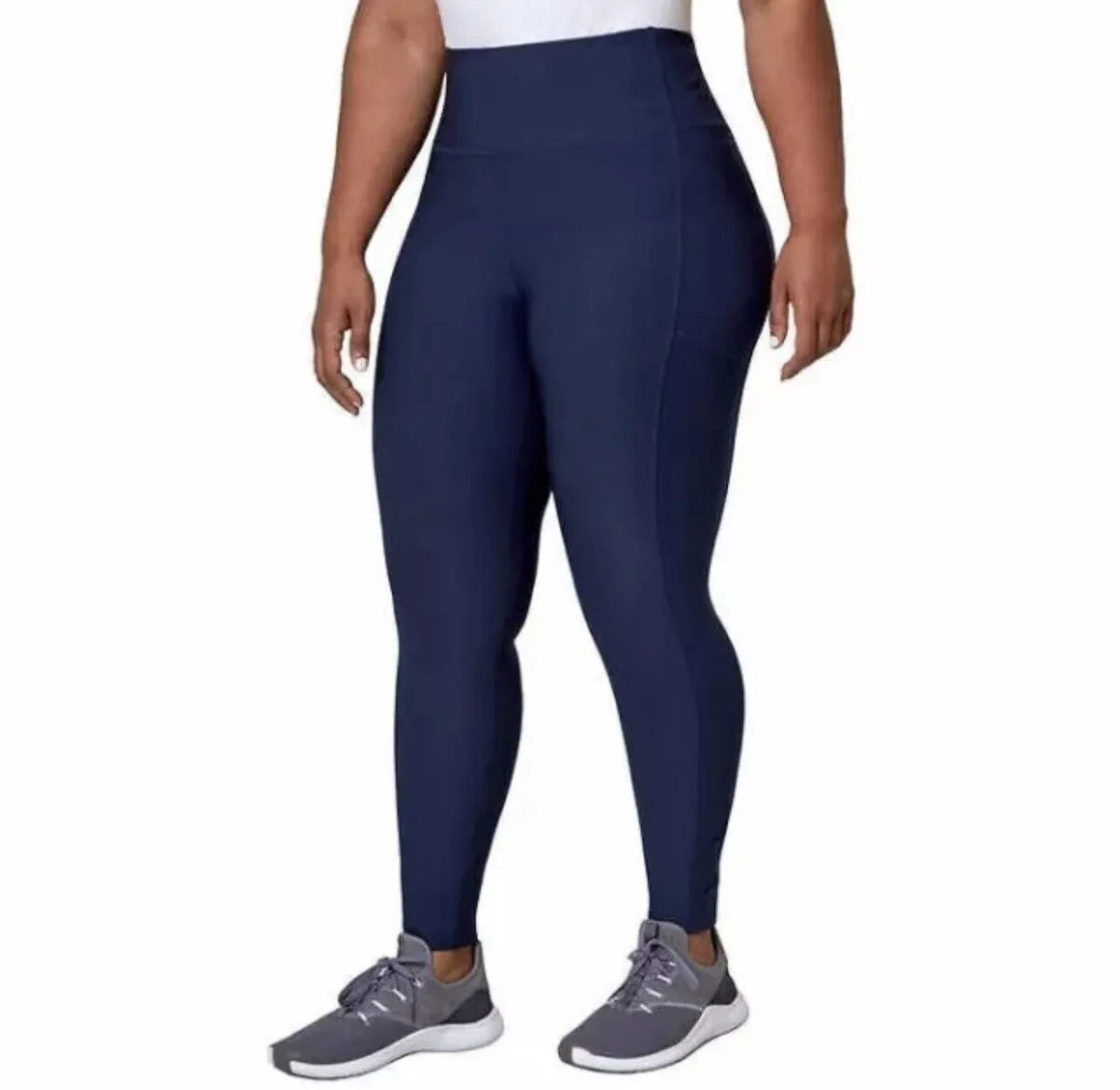 Mondetta Ladies' High Waist Active Leggings with Side Pockets , Navy Medium