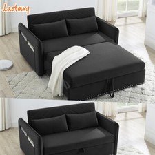 3-in-1 Adjustable Sleeper Soft Velvet Convertible Sleeper Sofa Bed w/USB Port
