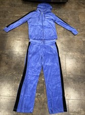 Women  s vintage size L Everlast sport velvet tracksuit blue w/ black stripe