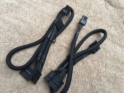 2 PCs   eVGA 6 pin to 3x SATA POWER cable EVGA SuperNOVA G+ ,ORIGINAL
