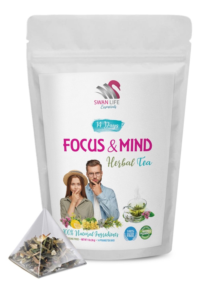 Brain wellness tea - FOCUS AND MIND HERBAL TEA - Concentration support tea 1 Pac