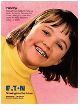 Eaton Growing into the Future 1986 Vintage Print Advertisement Girl with Braces