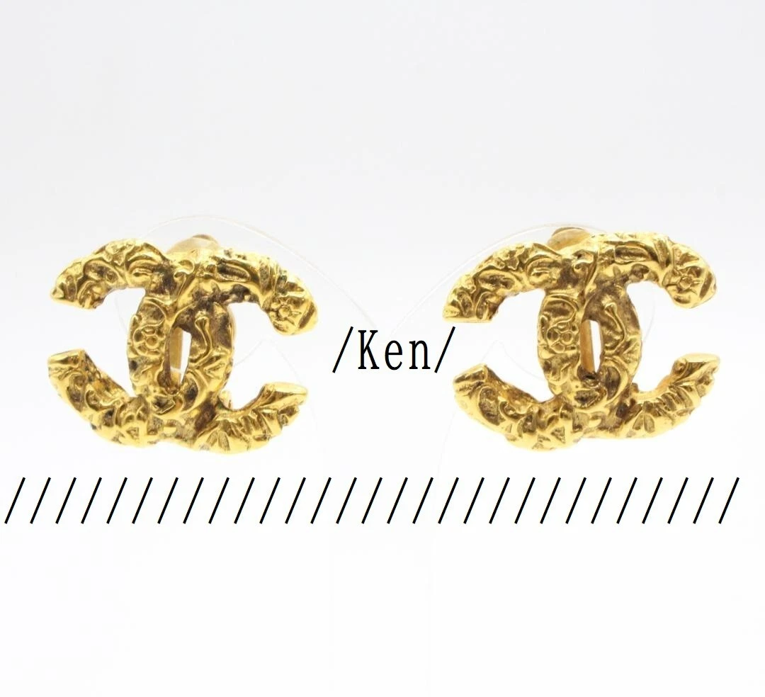 gold coco chanel earrings for women cc logo