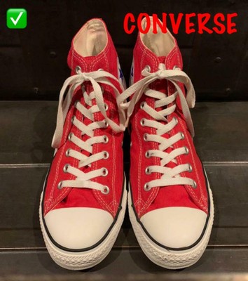 high cut red converse
