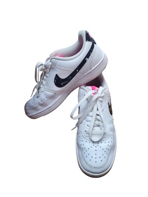 Nike Court Vision Low Womens Size 10 White Black Pink Athletic Shoes Sneakers
