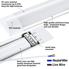 1/10 PCS LED Slim Ceiling Batten Light Daylight 60/90CM 4FT 6500K-Coolwhite A+++ — image 4