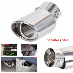 Car Chrome Tail Pipe Round Bend Stainless Steel Chrome Exhaust Tail Muffler Tip