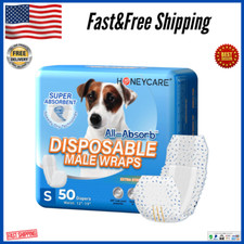 50 Pack Waist Disposable Dog Diapers Male Wraps Belly Bands Pet Soft Small Size 